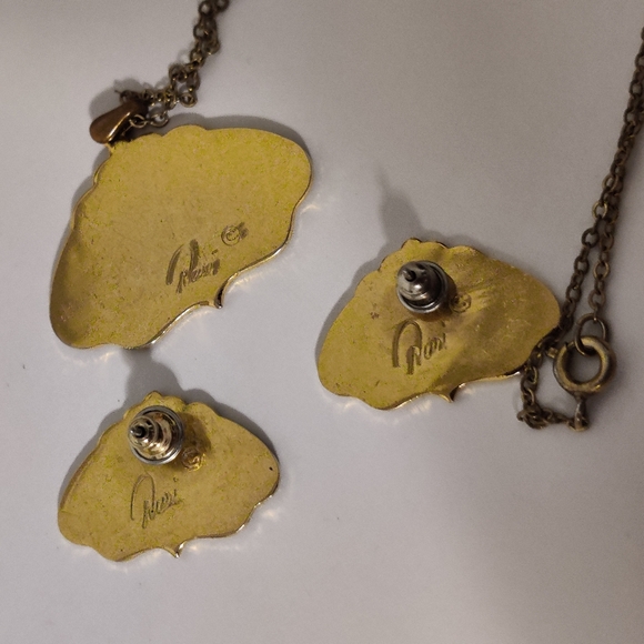 Vintage Art Deco Jewelry Set Signed Duri - Picture 5 of 12